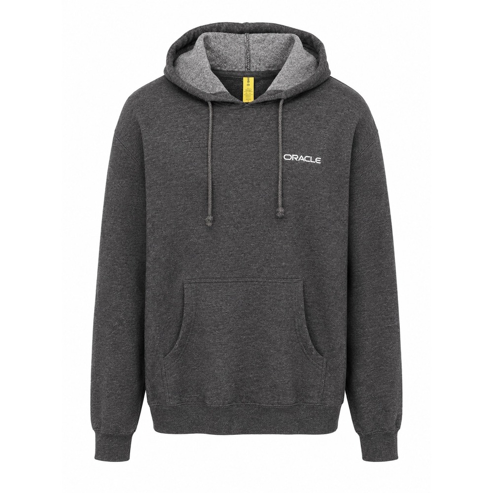 Oracle Logo Hoodie Adult Small Gray Cotton Pullover Sweatshirt